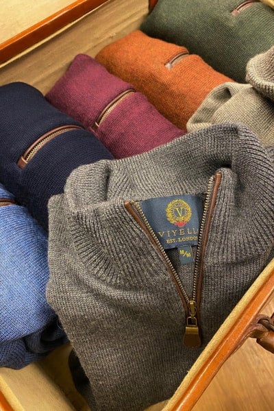 かっつ　新品90s Viyella Londonセーター スコットランド製 Viyella Wool Zip Sweater | The London Trading Company