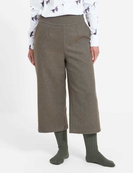 sheller stitch tweed culottes sheller シェリエ fur line tweed