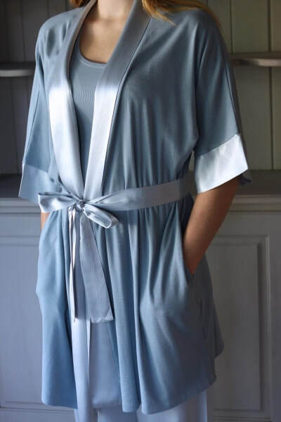 PJ Harlow Shala Satin Trimmed Robe